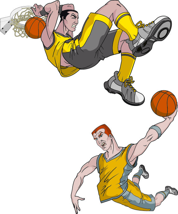 free vector Basketball cartoon characters vector